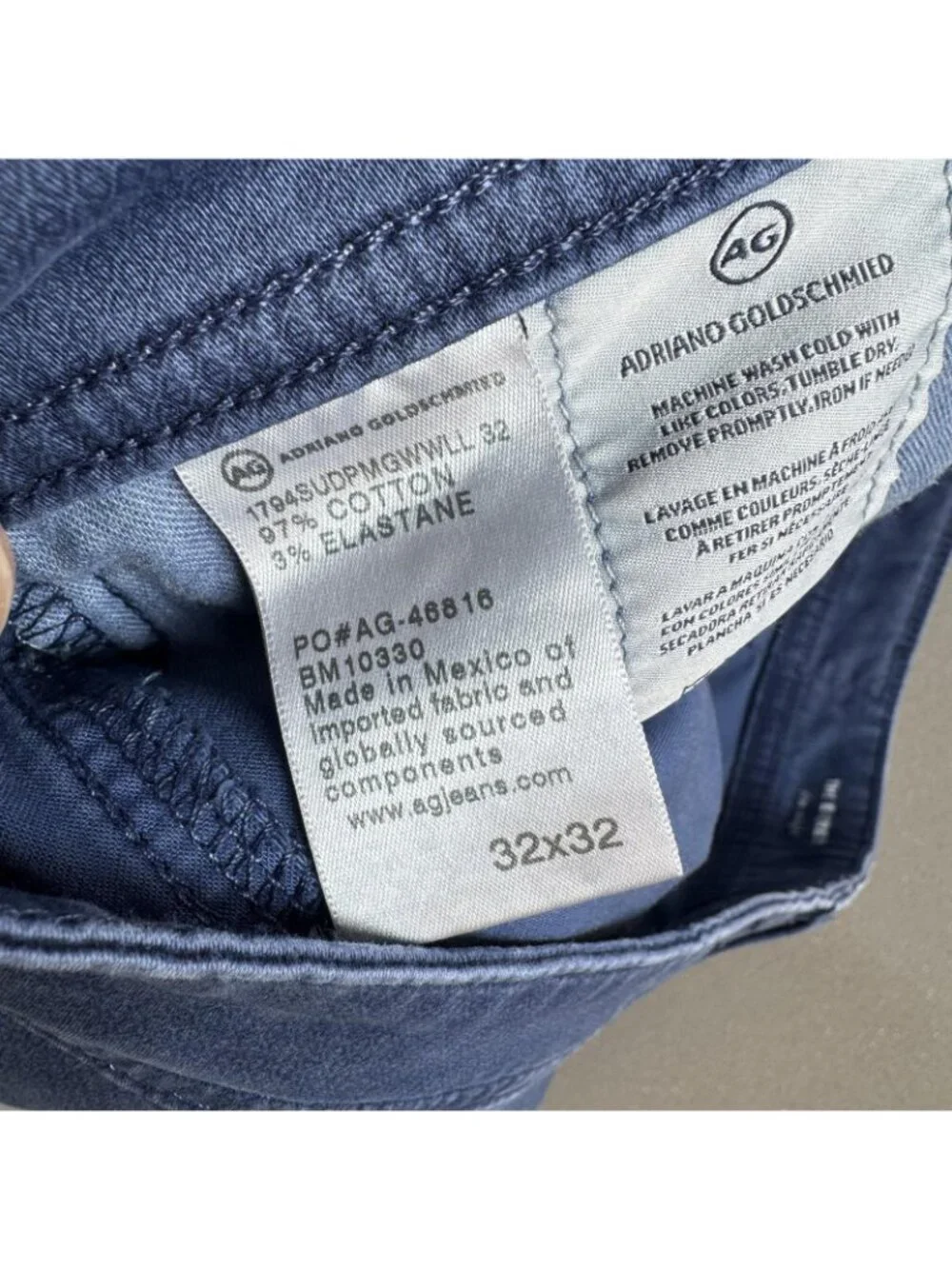 AG Adriano Goldschmied Jeans Mens Size 32x32 Blue Everett Slim Straight Stretch